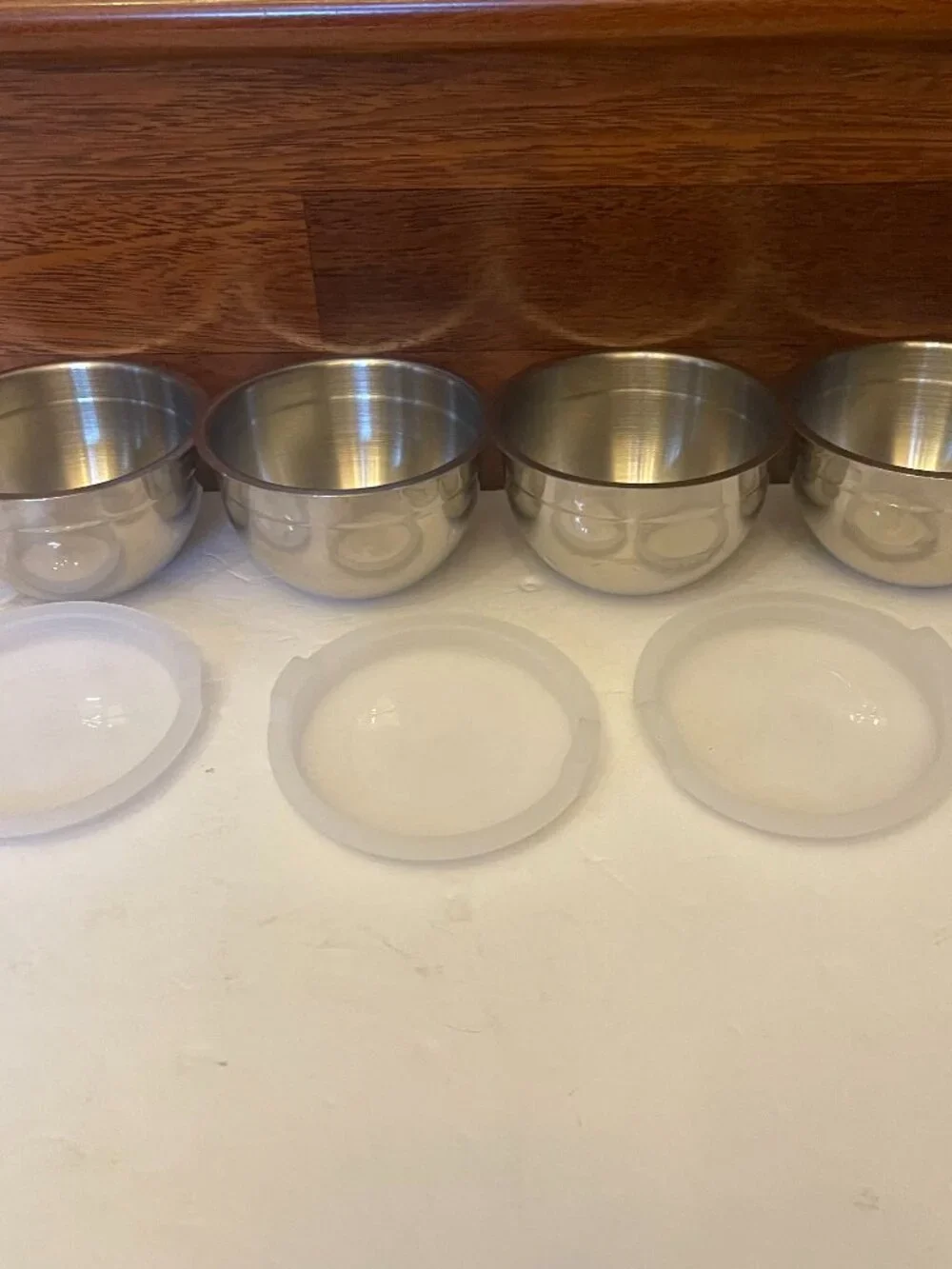 Set of 3 Tramontina 18/10 10oz Stainless Steel Mixing Bowls with 3 Clear Lids